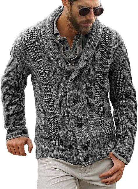 heavy knit cardigans for men.